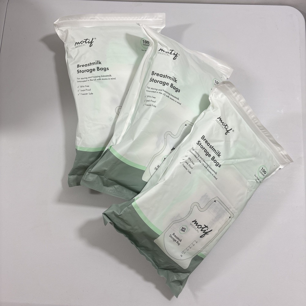 Motif Medical Breastmilk Storage Bags 8oz - Lot Of 3 - 100 Count - NEW Sealed